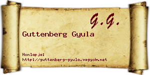 Guttenberg Gyula névjegykártya